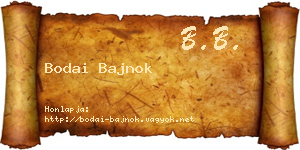 Bodai Bajnok névjegykártya